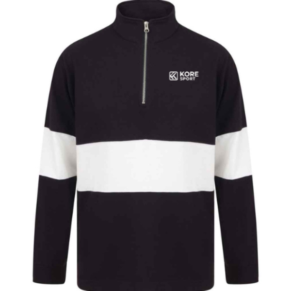 Kore Panelled 1/4 Zip Neck Top Thumbnail